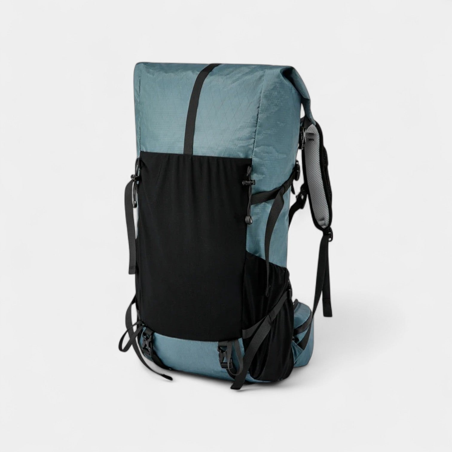 50L Lightweight Hiking Backpack with Expandable Roll-Top and Breathable Back Support for Trekking