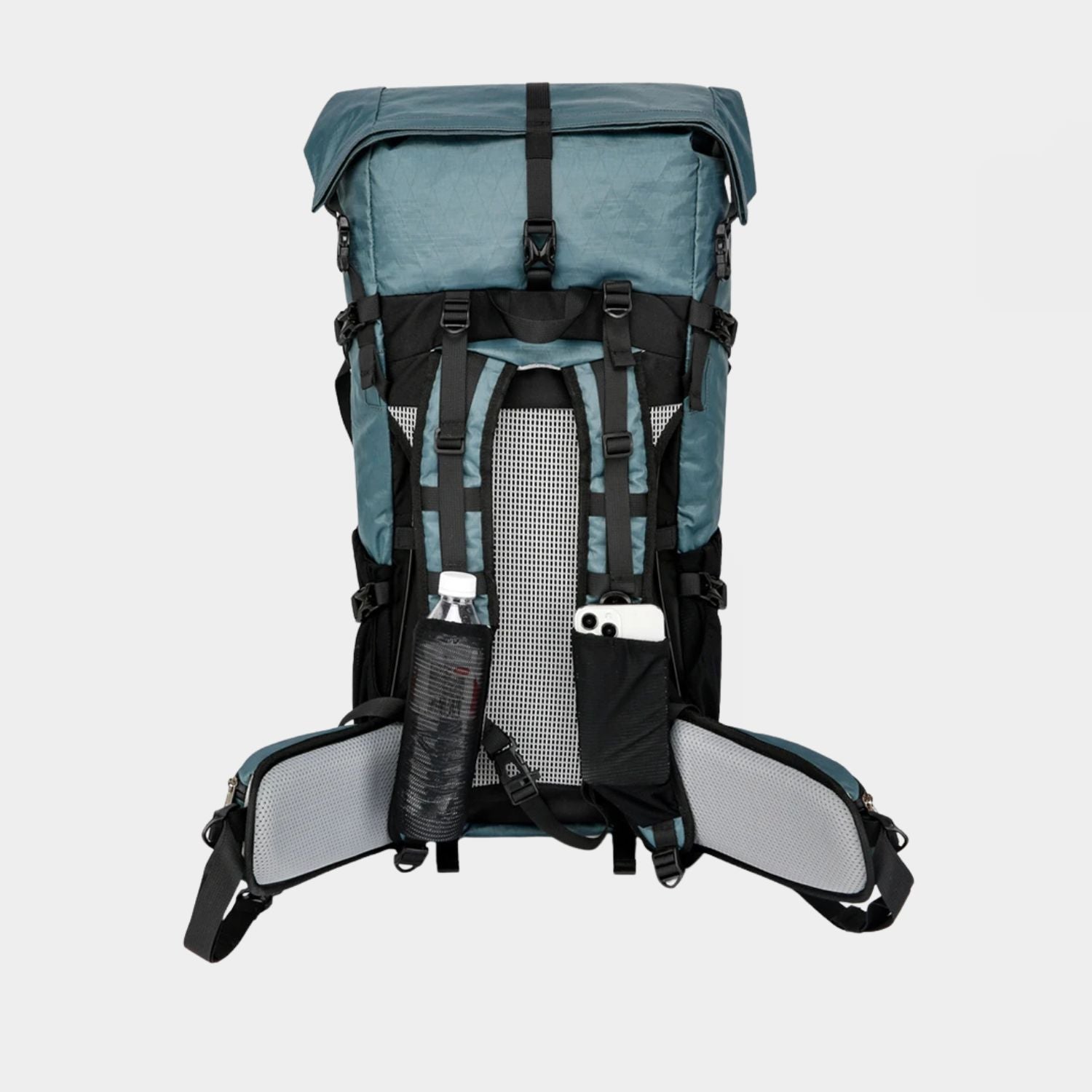 50L Lightweight Hiking Backpack with Expandable Roll-Top and Breathable Back Support for Trekking