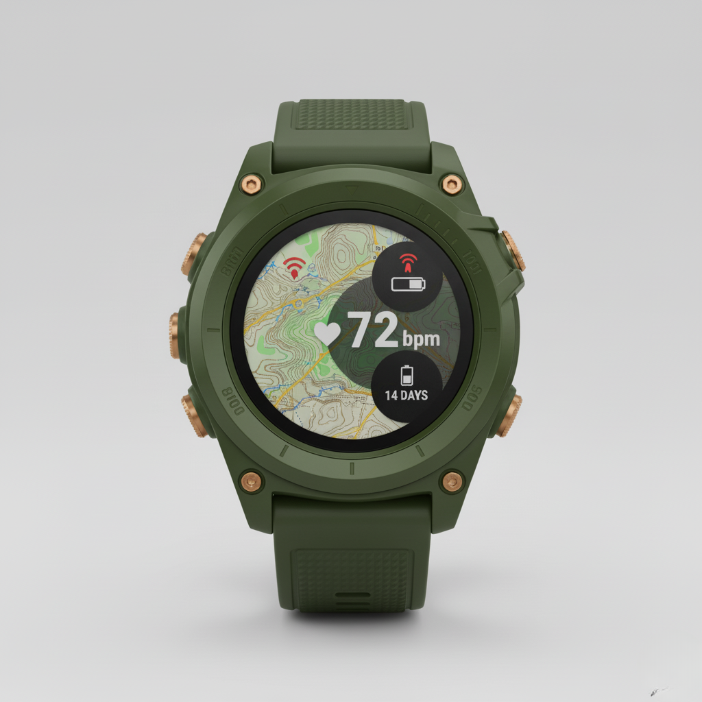 GPS Outdoor Smartwatch – Heart Rate, Step, and Sleep Tracking with Extended Battery for Hiking