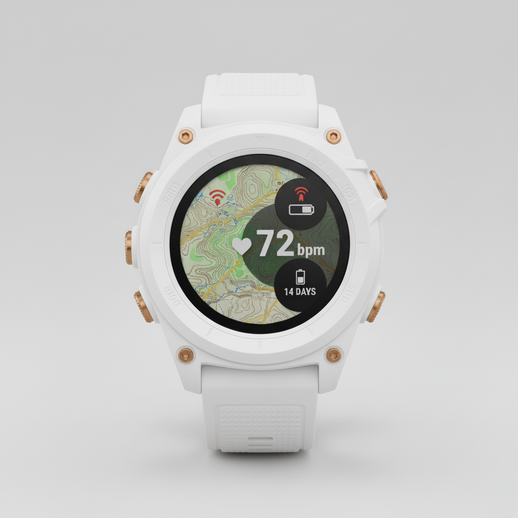 GPS Outdoor Smartwatch – Heart Rate, Step, and Sleep Tracking with Extended Battery for Hiking