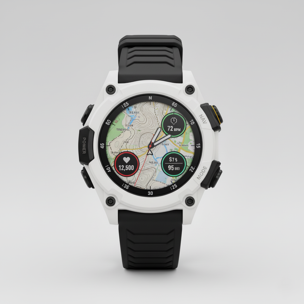 Outdoor Smartwatch with GPS and Compass – Water Resistant, Multi-Sensor Tracking for Hiking