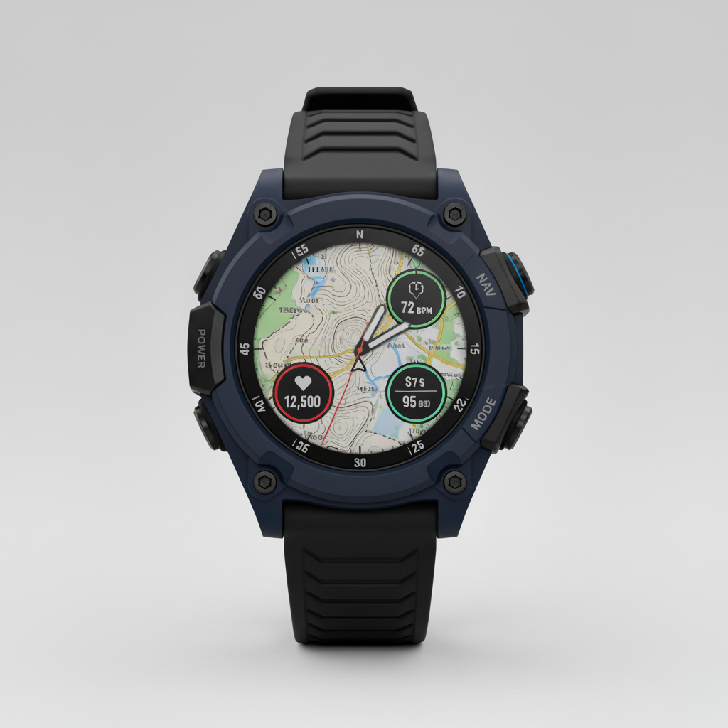 Outdoor Smartwatch with GPS and Compass – Water Resistant, Multi-Sensor Tracking for Hiking
