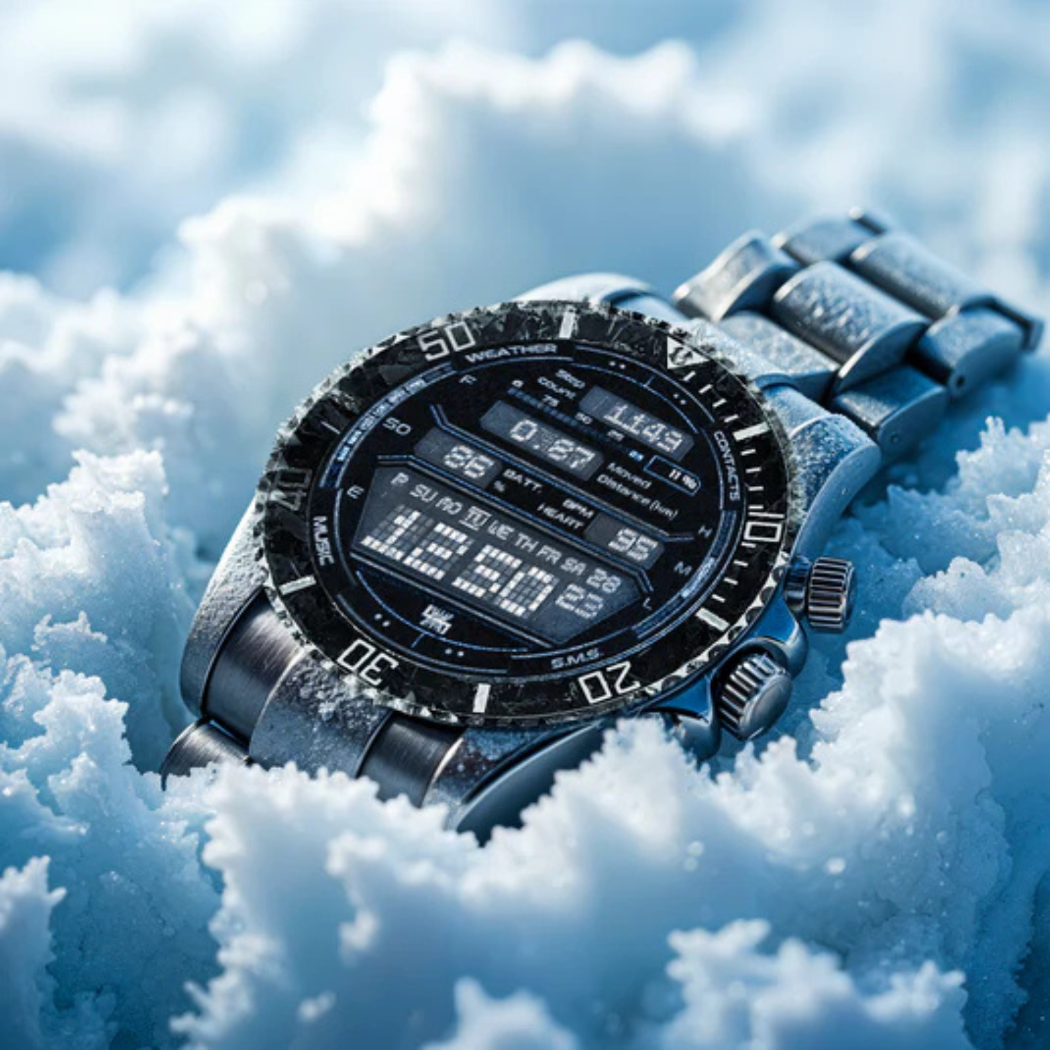 Rugged Outdoor Smartwatch with GPS and Health Tracking for Hiking and Everyday Use
