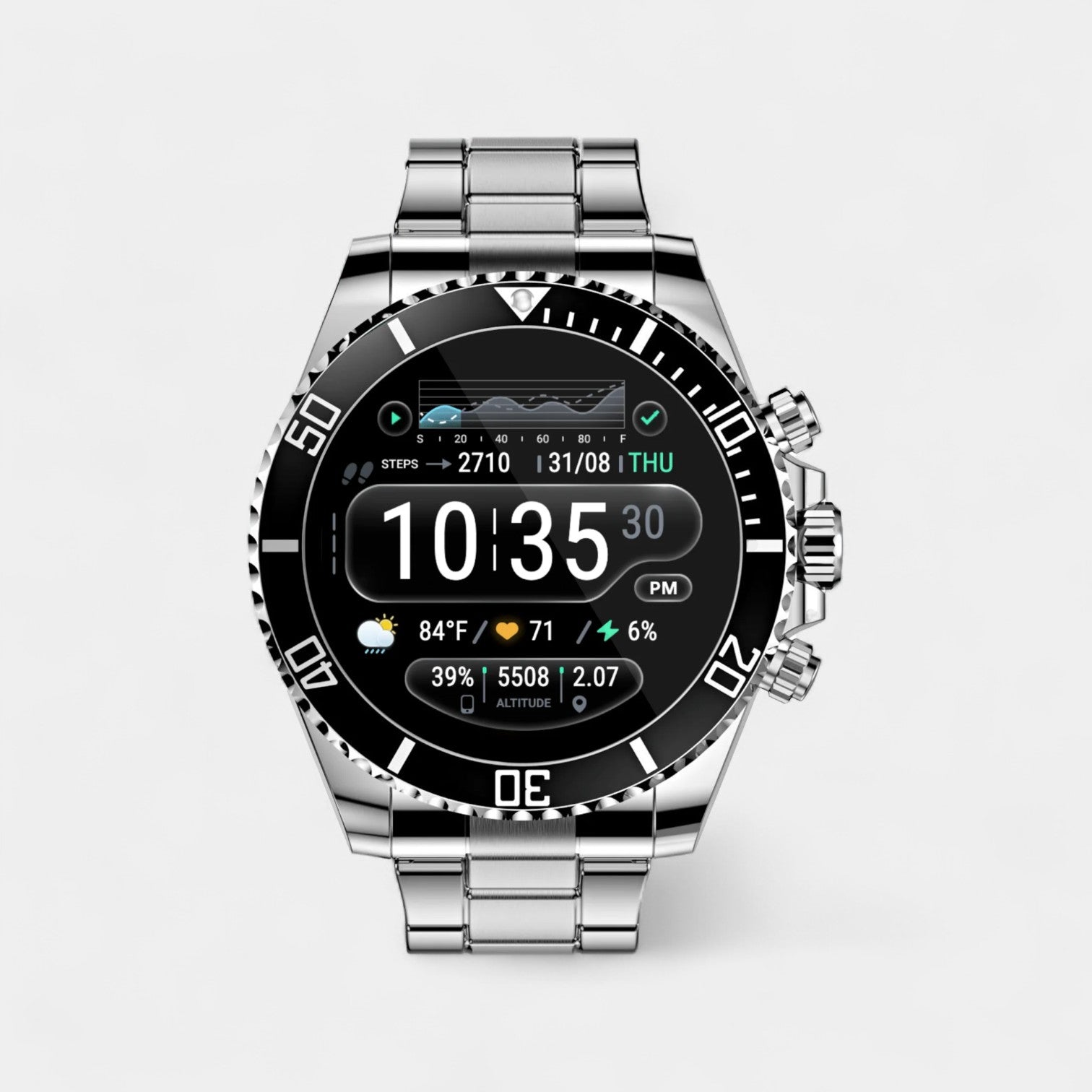 Rugged Outdoor Smartwatch with GPS and Health Tracking for Hiking and Everyday Use