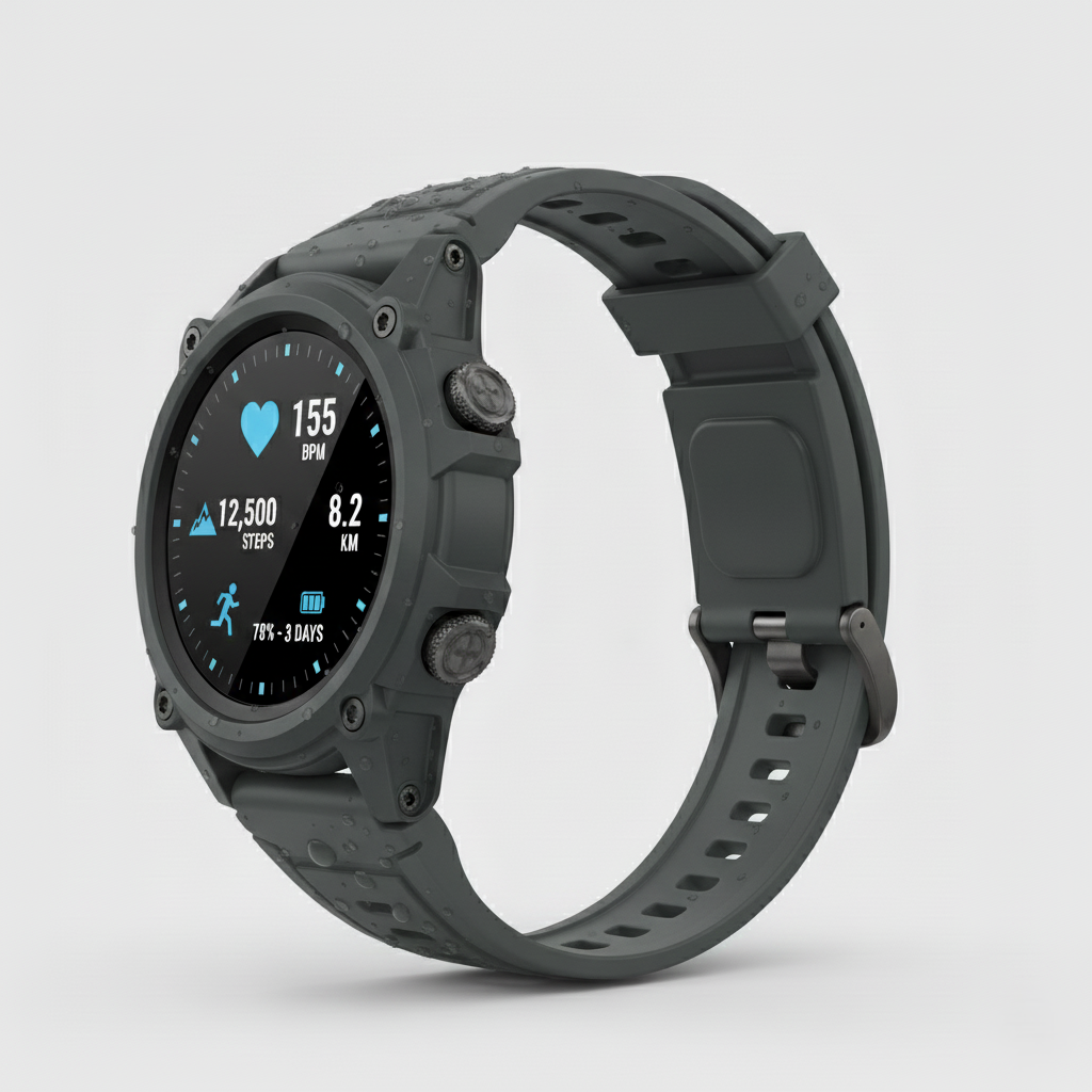 Water-Resistant Fitness Smartwatch – Heart Rate, Step, and Sleep Tracking for Outdoor Use