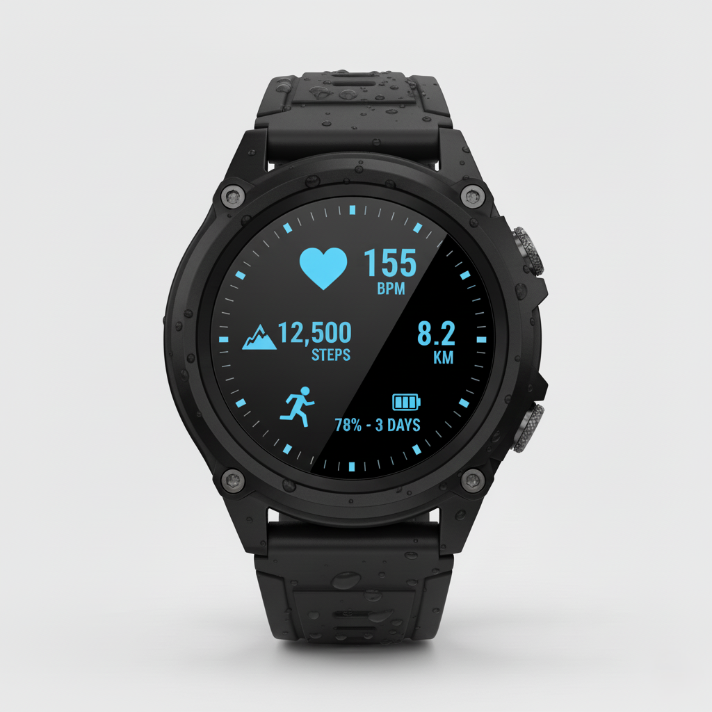 Water-Resistant Fitness Smartwatch – Heart Rate, Step, and Sleep Tracking for Outdoor Use
