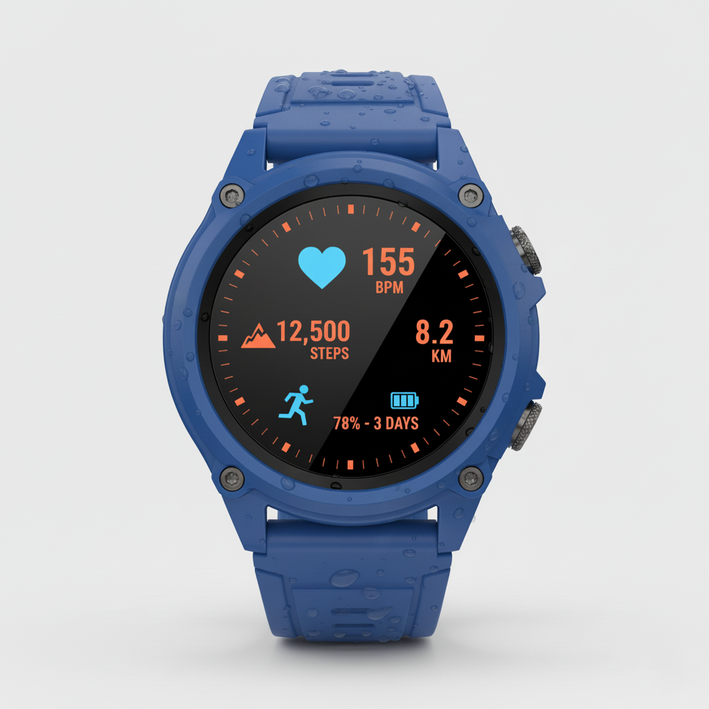 Water-Resistant Fitness Smartwatch – Heart Rate, Step, and Sleep Tracking for Outdoor Use