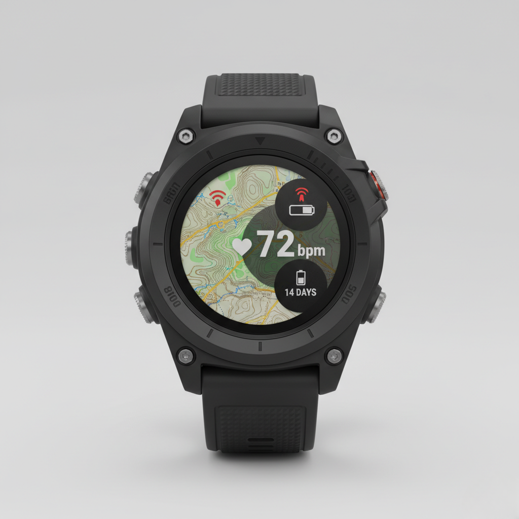 GPS Outdoor Smartwatch – Heart Rate, Step, and Sleep Tracking with Extended Battery for Hiking