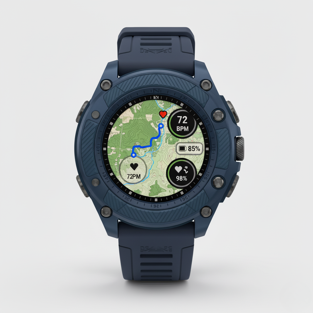 Outdoor Smartwatch with GPS – Titanium Alloy Case, Water Resistant, Multi-Sensor Design