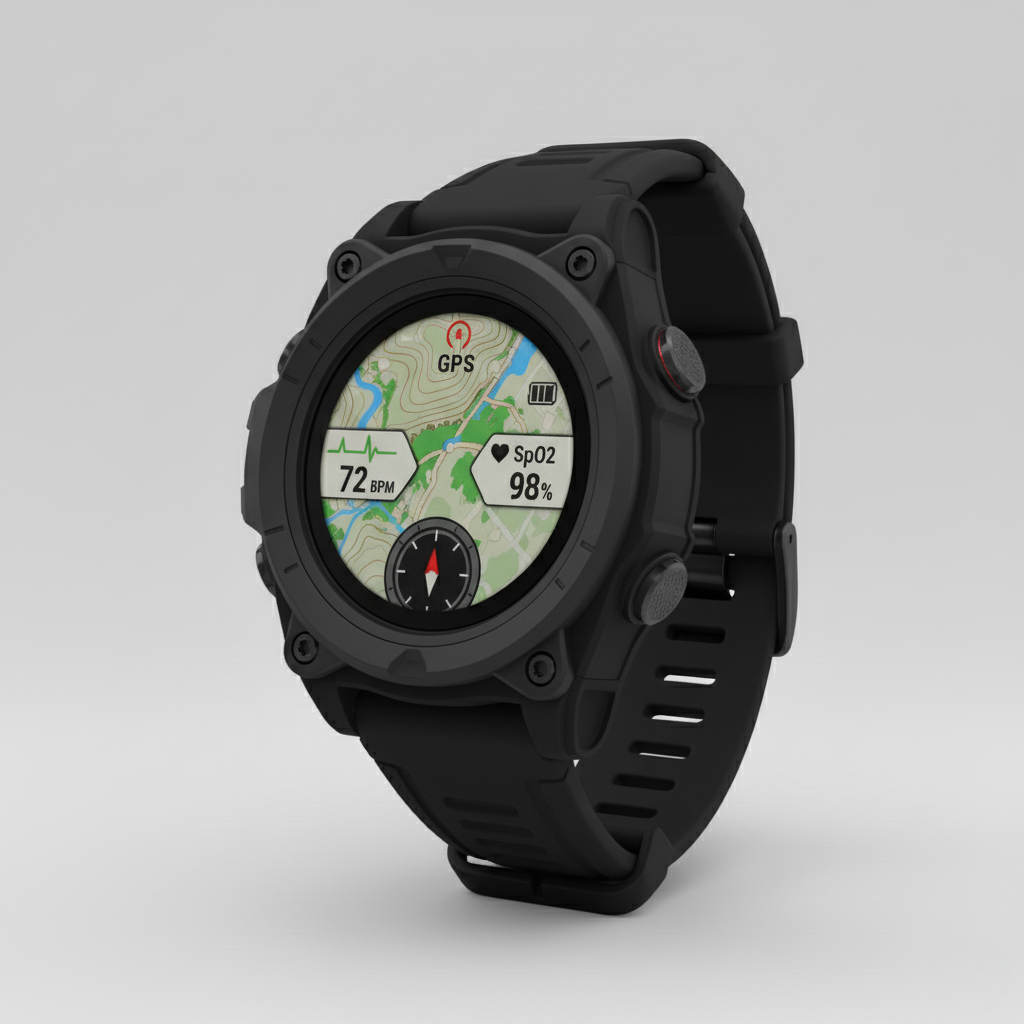 Outdoor Smartwatch with GPS – Titanium Case, Water Resistant, Multi-Sensor Tracking