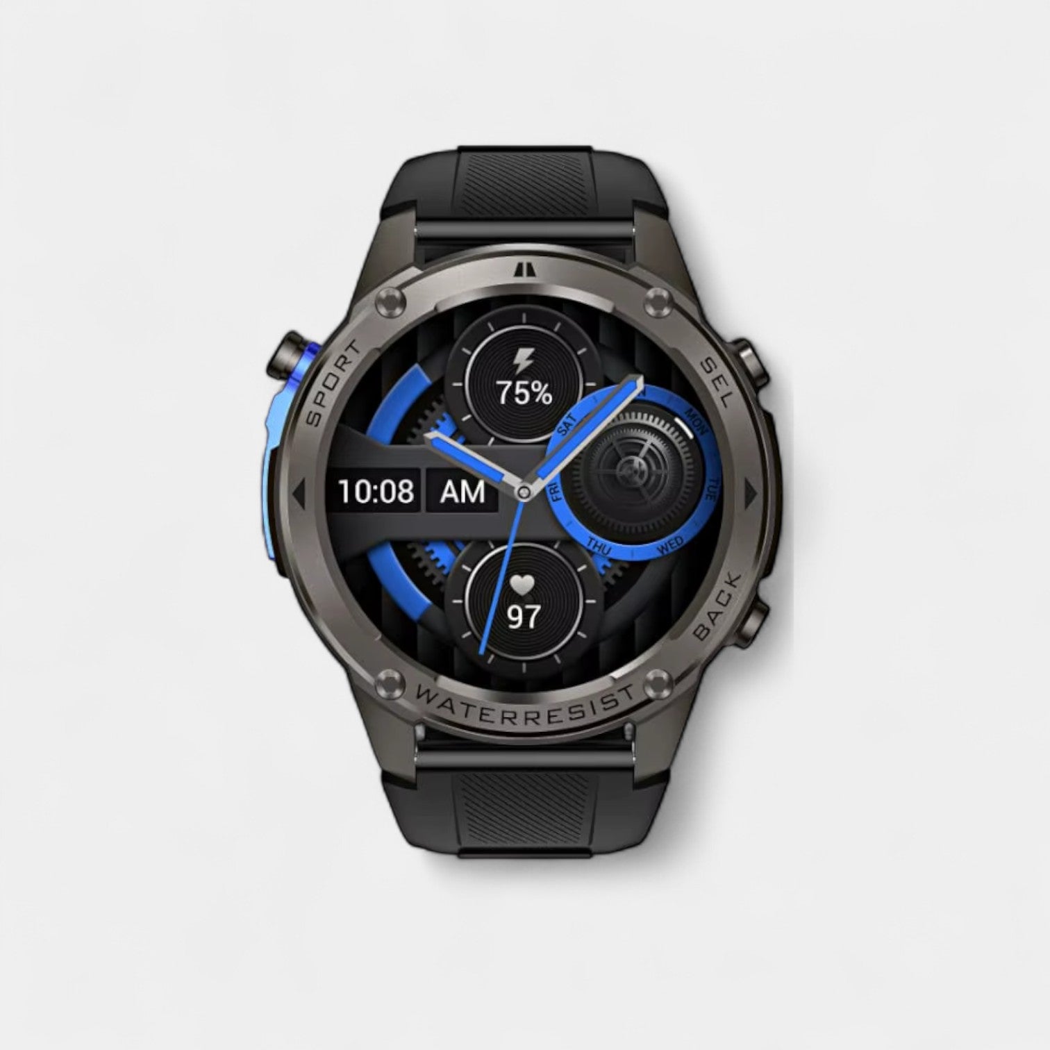 Rugged Outdoor Smartwatch with GPS, Compass, and Health Tracking for Hiking and Adventure