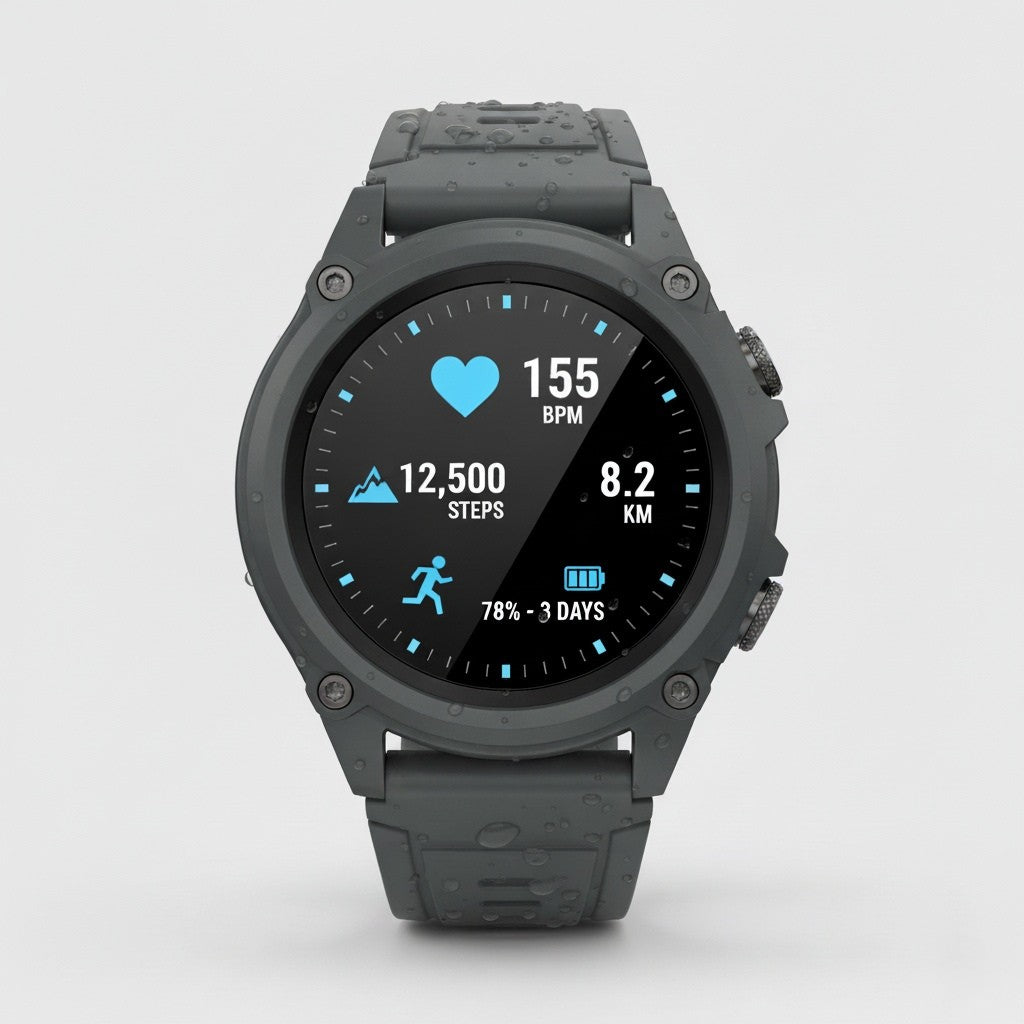 Water-Resistant Fitness Smartwatch – Heart Rate, Step, and Sleep Tracking for Outdoor Use
